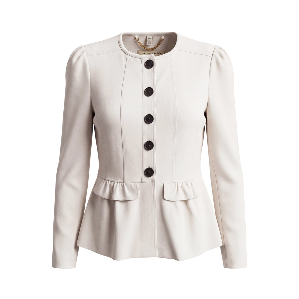 BURBERRY BLAZER JACKET WITH FRILL DETAIL - SIZE 10