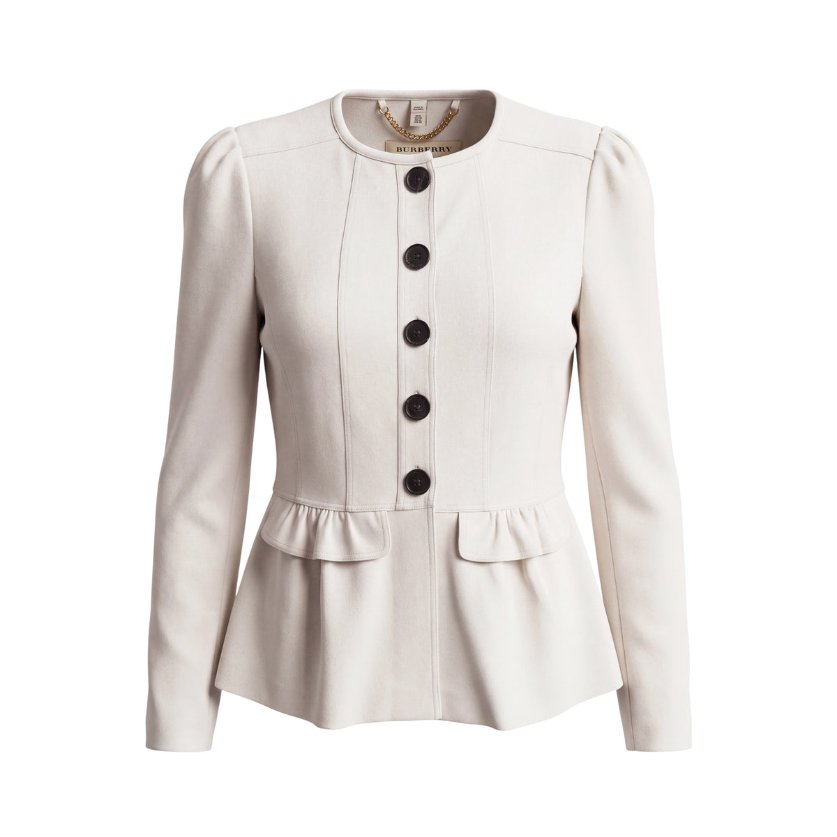 BURBERRY BLAZER JACKET WITH FRILL DETAIL - SIZE 10
