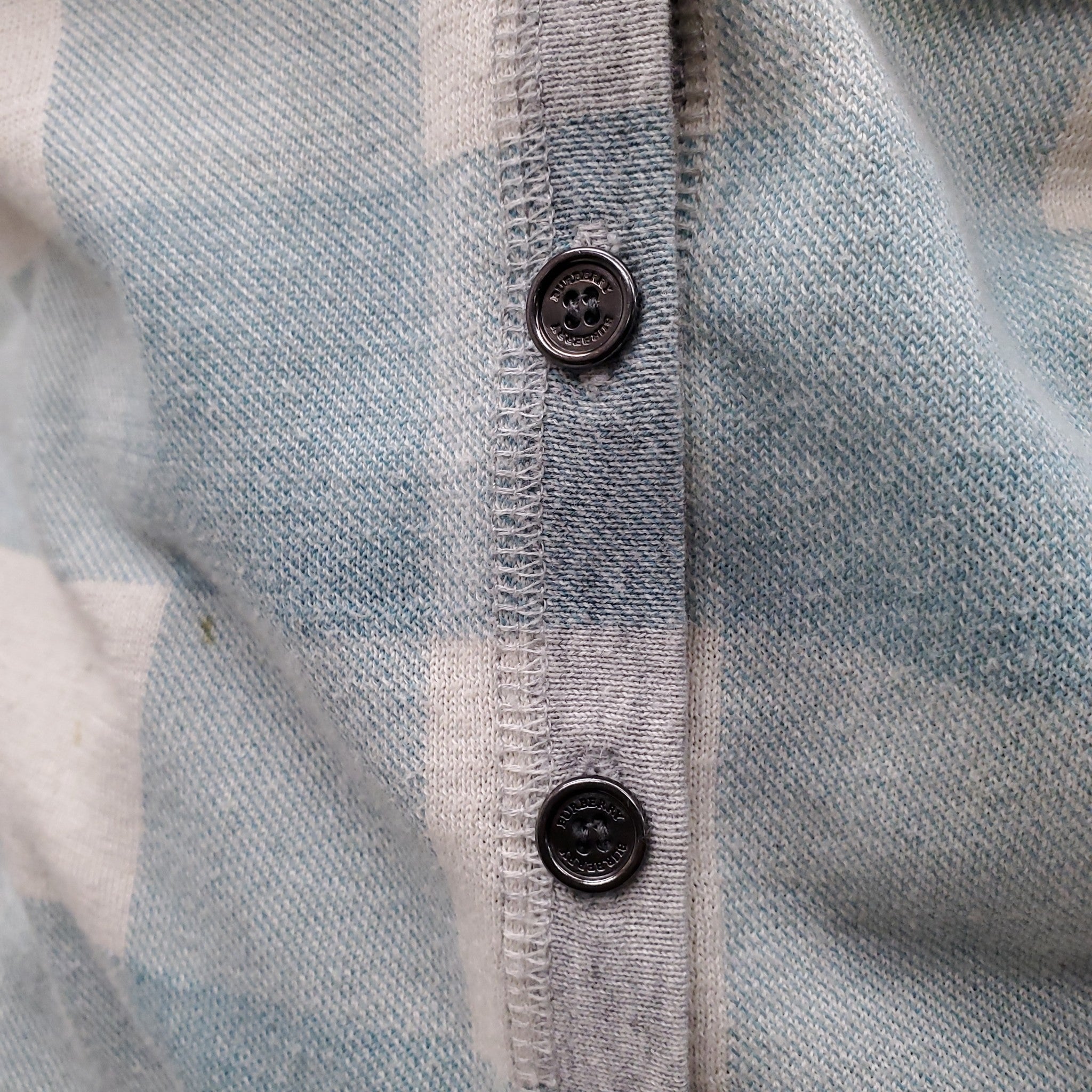BURBERRY BLUE CHECK CARDIGAN - SIZE L