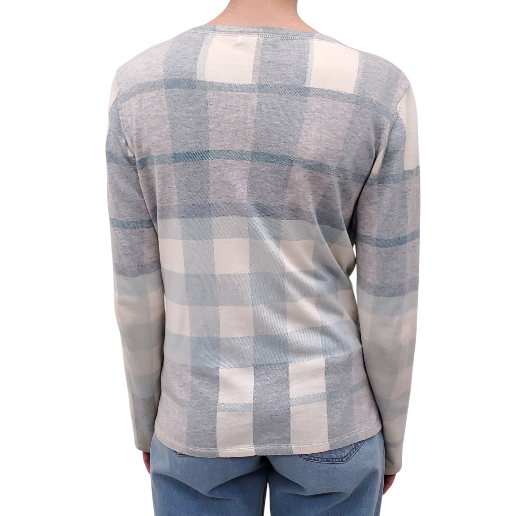 BURBERRY BLUE CHECK CARDIGAN - SIZE L