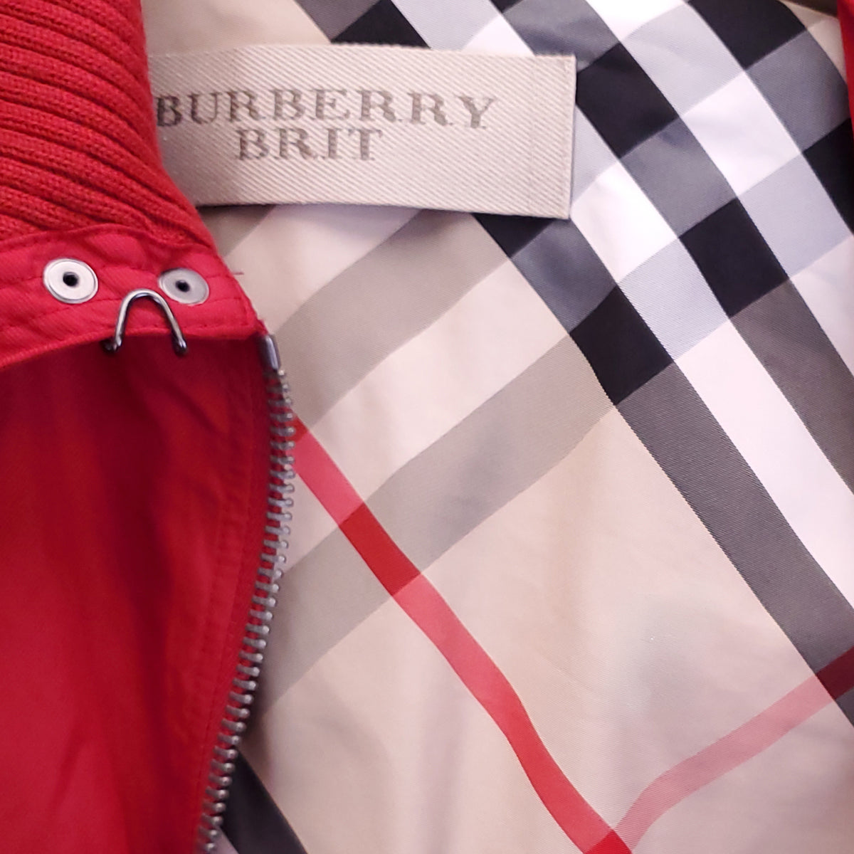 BURBERRY BRIT RED BOMBER JACKET- SIZE 4
