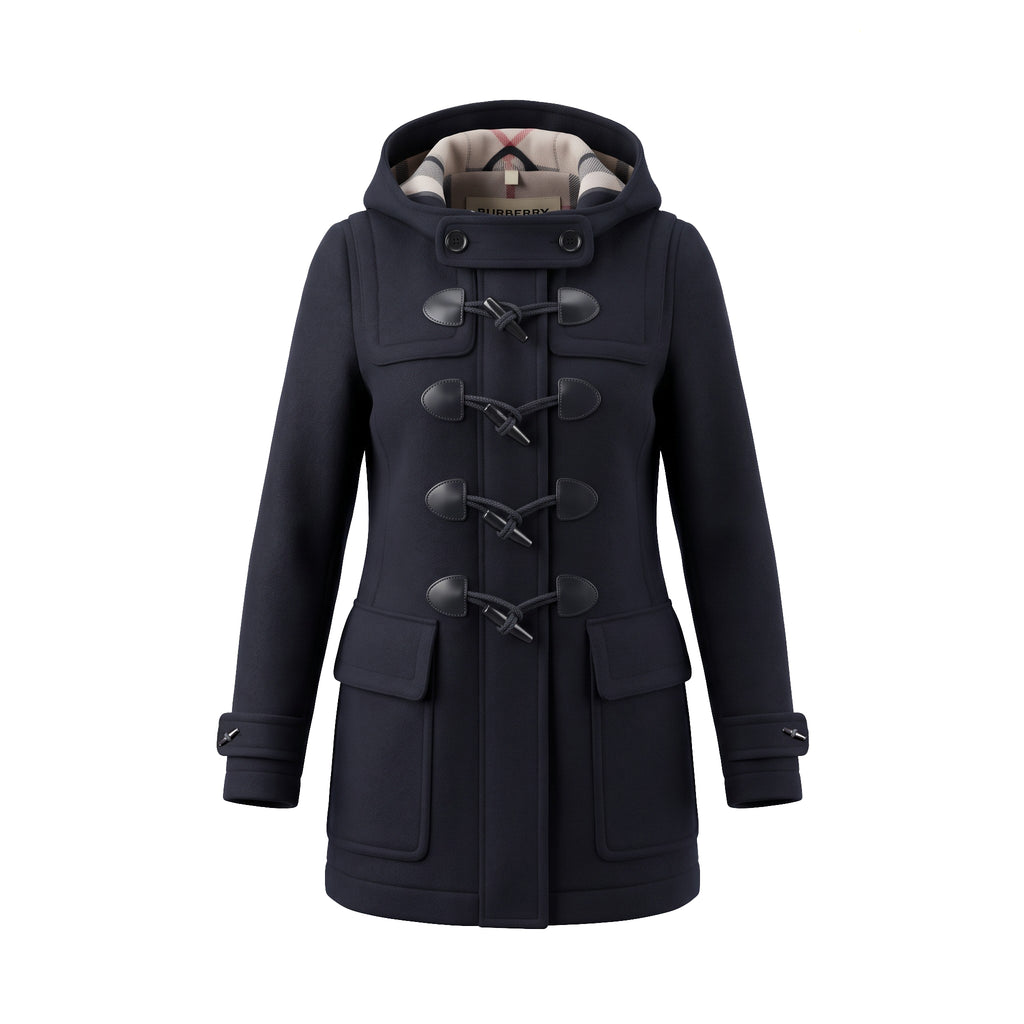 BURBERRY BRIT TOGGLE JACKET WITH CHECK LINING - SIZE 2