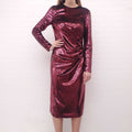 BURBERRY CORRINE SEQUIN CUT-OUT MAXI DRESS - SIZE 8