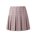 BURBERRY LOGO PATTERNED PLEATED SKIRT - SIZE 10