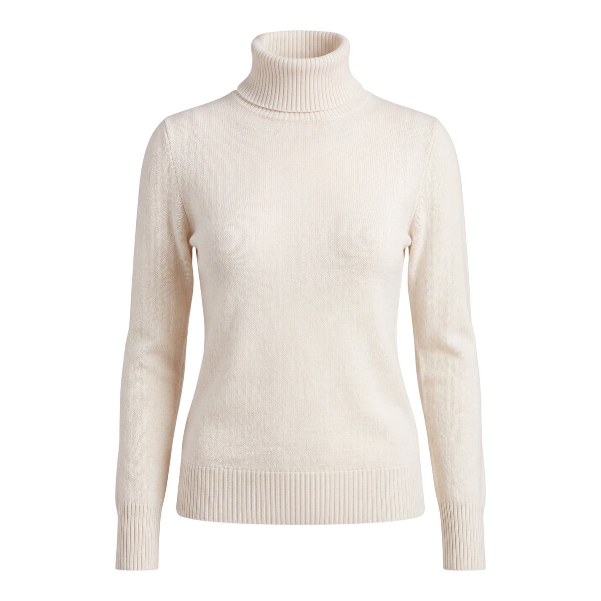 BURBERRY OFF-WHITE TURTLENECK WITH EMBLEM DETAIL - SIZE XS