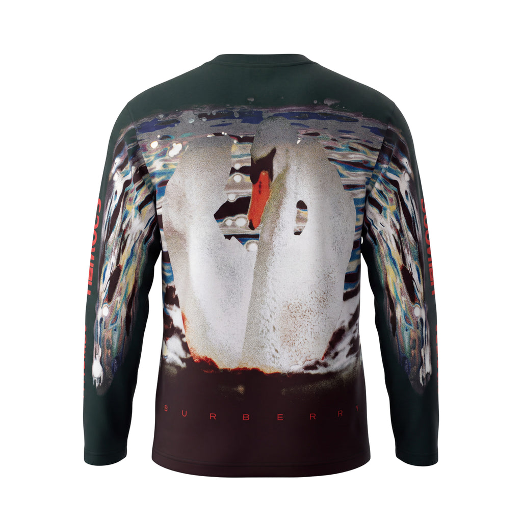 BURBERRY SWAN PRINTED TOP - SIZE XS