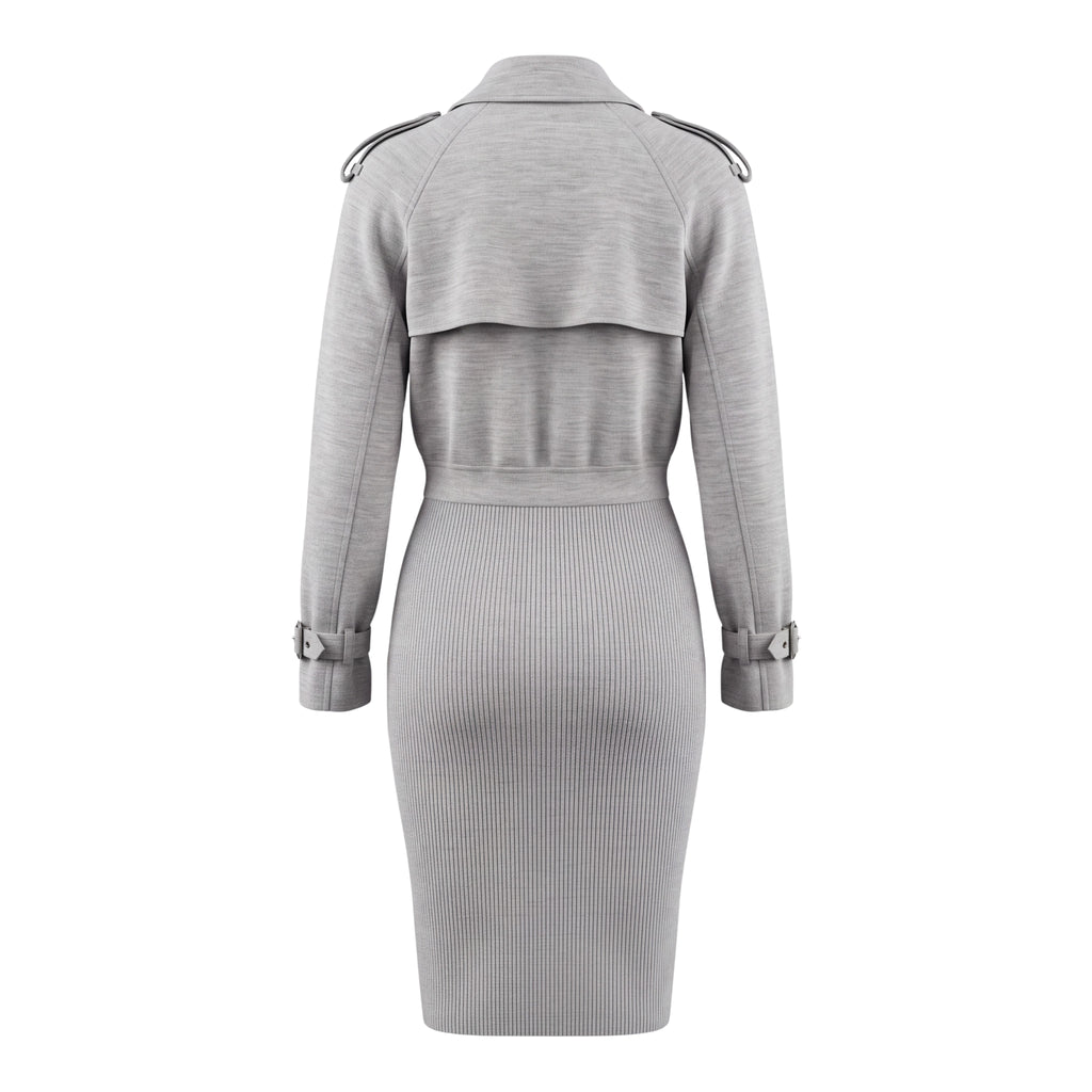 BURBERRY TECHNICAL WOOL DECONSTRUCTED TRENCH COAT - SIZE 4