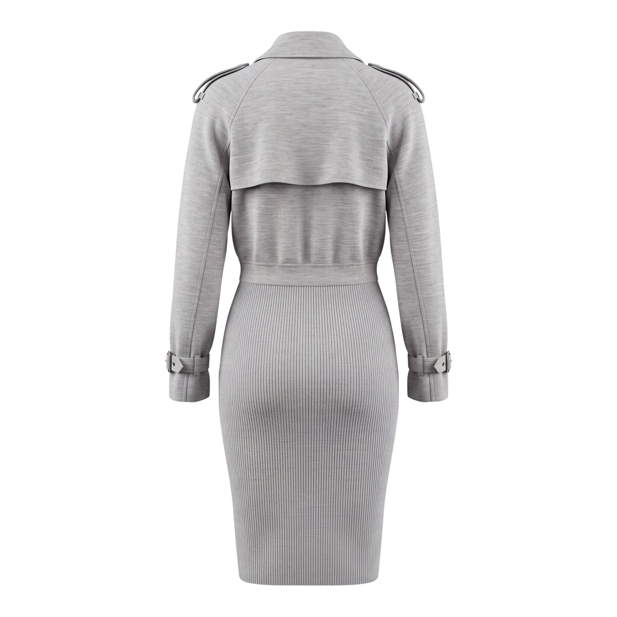 BURBERRY TECHNICAL WOOL DECONSTRUCTED TRENCH COAT - SIZE 4