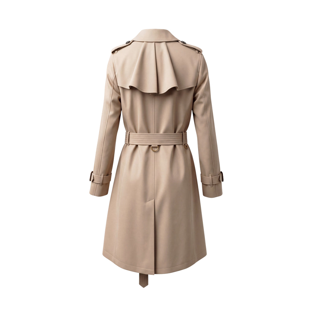 BURBERRY TRENCH JACKET WITH PINK CHECK DETAIL - SIZE US 2