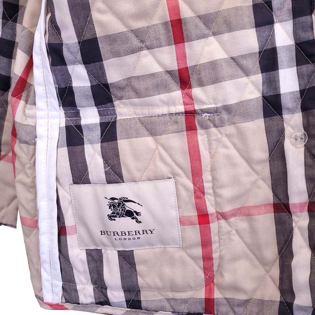 BURBERRY WHITE ARGYLE JACKET - SIZE S