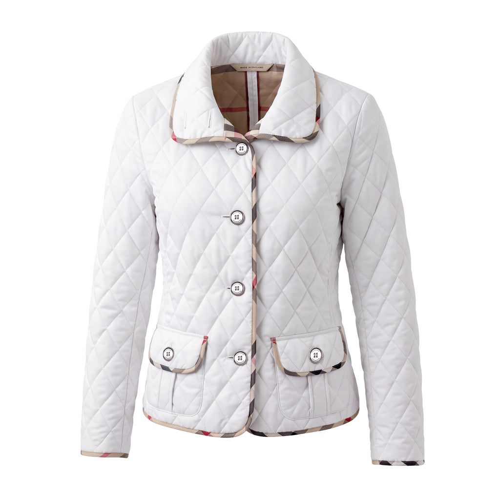 BURBERRY WHITE ARGYLE JACKET - SIZE S