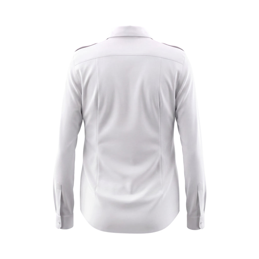 BURBERRY WHITE BUTTON UP BLOUSE WITH CHECK DETAIL - SIZE 10
