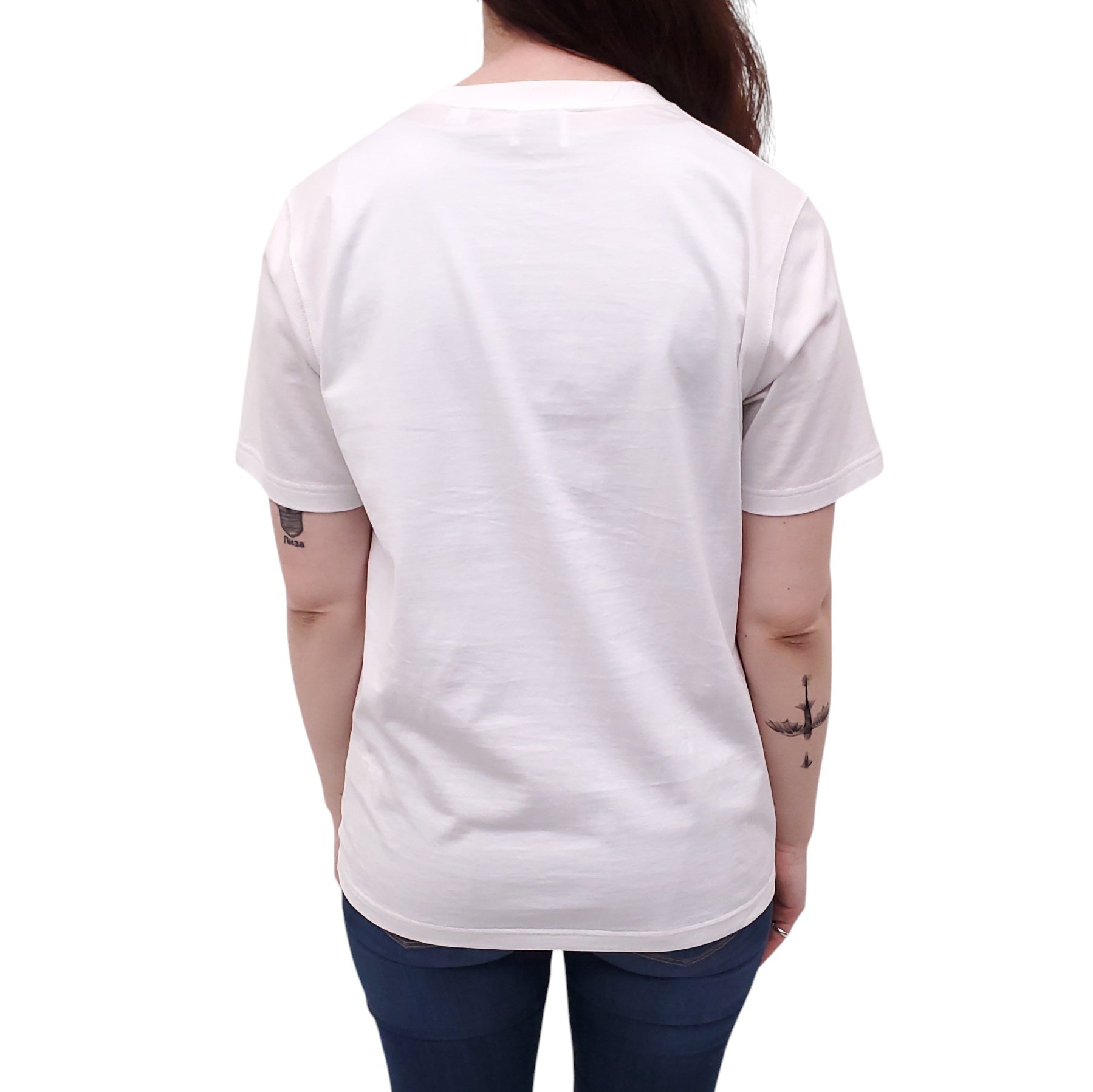 BURBERRY WHITE GRAPHIC LOGO T-SHIRT - SIZE M