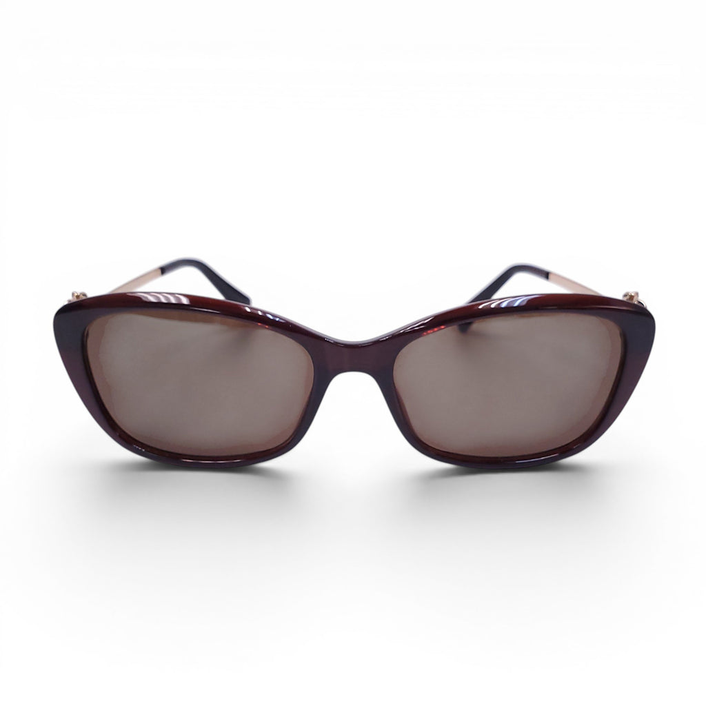 BVLGARI BROWN SUNGLASSES WITH CRYSTAL FLOWER