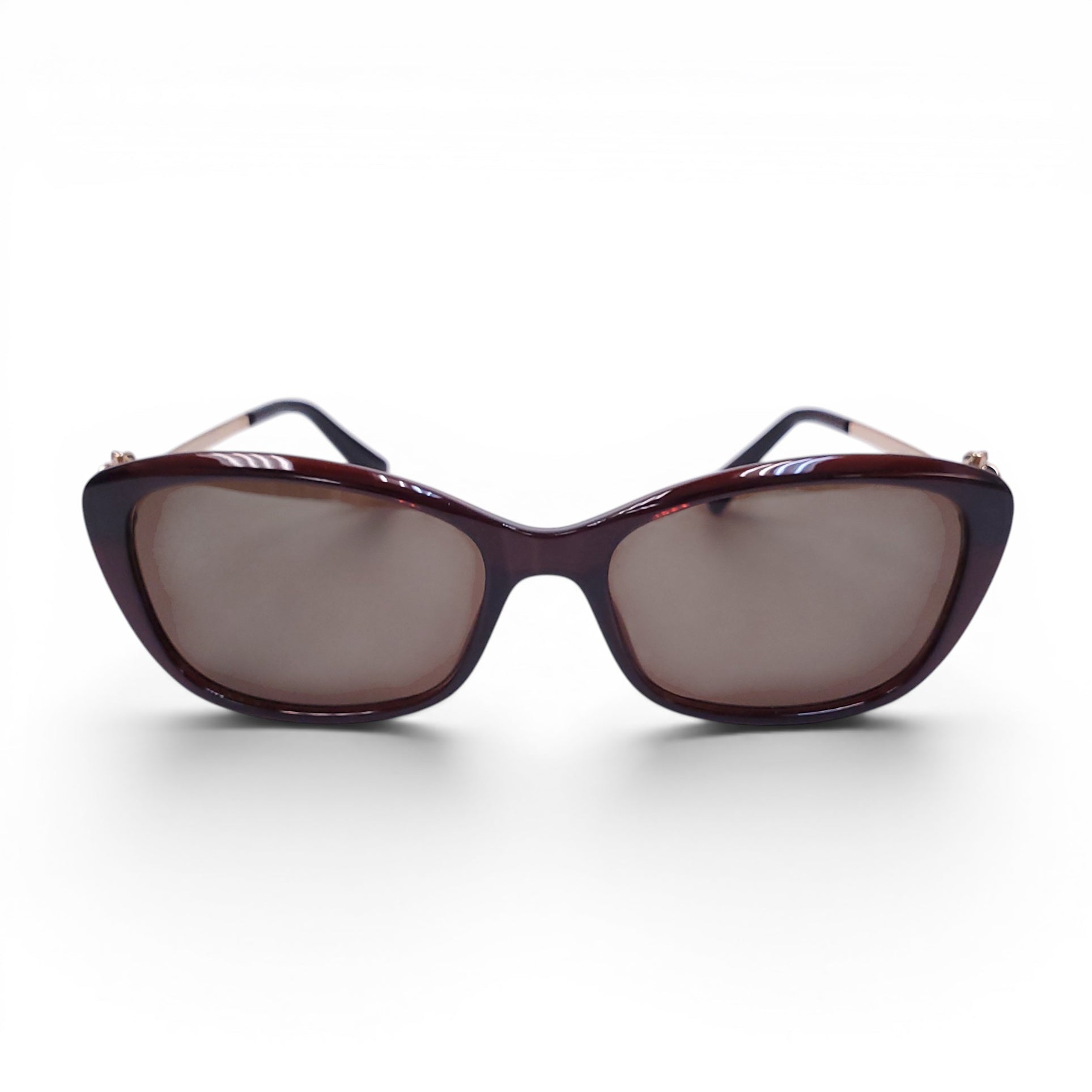 BVLGARI BROWN SUNGLASSES WITH CRYSTAL FLOWER
