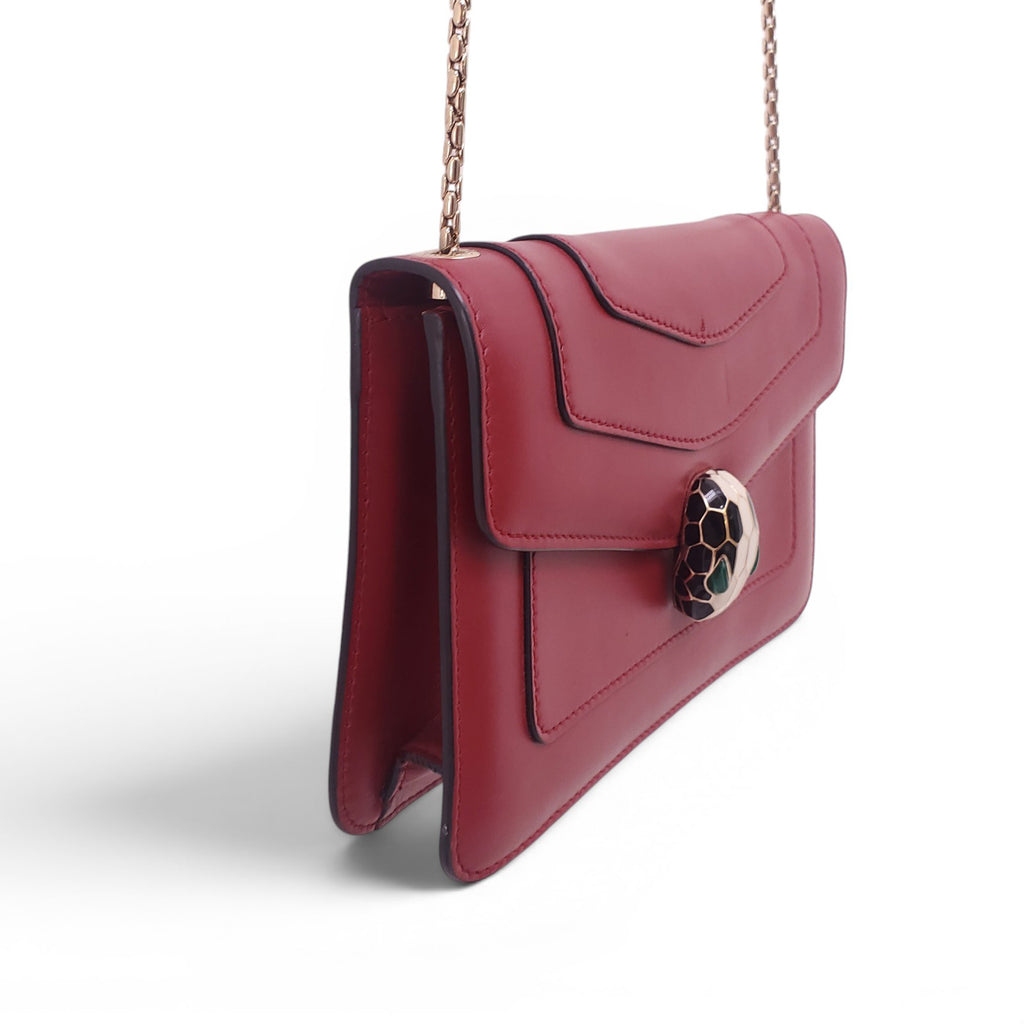 BVLGARI RED LEATHER SERPENTI CROSSBODY BAG