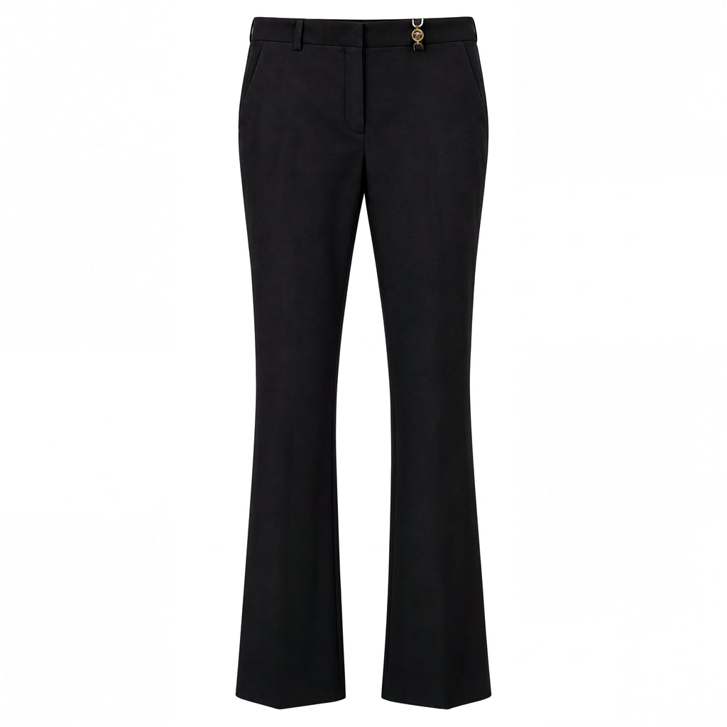 VERSACE WOOL - BLEND FORMAL TROUSERS WITH GOLD MEDUSA BUTTONS - SIZE 40