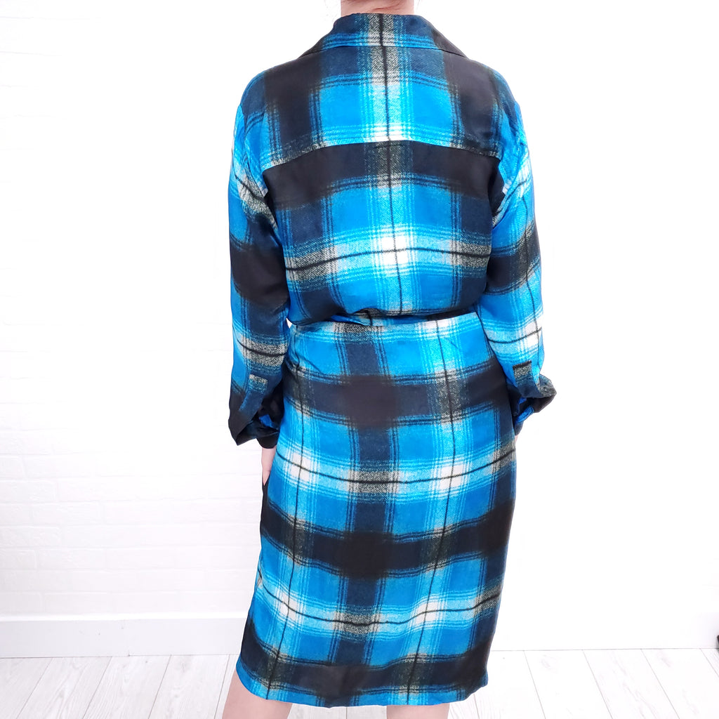 DRIES VAN NOTEN BLUE AND BLACK DRESS - SIZE 42
