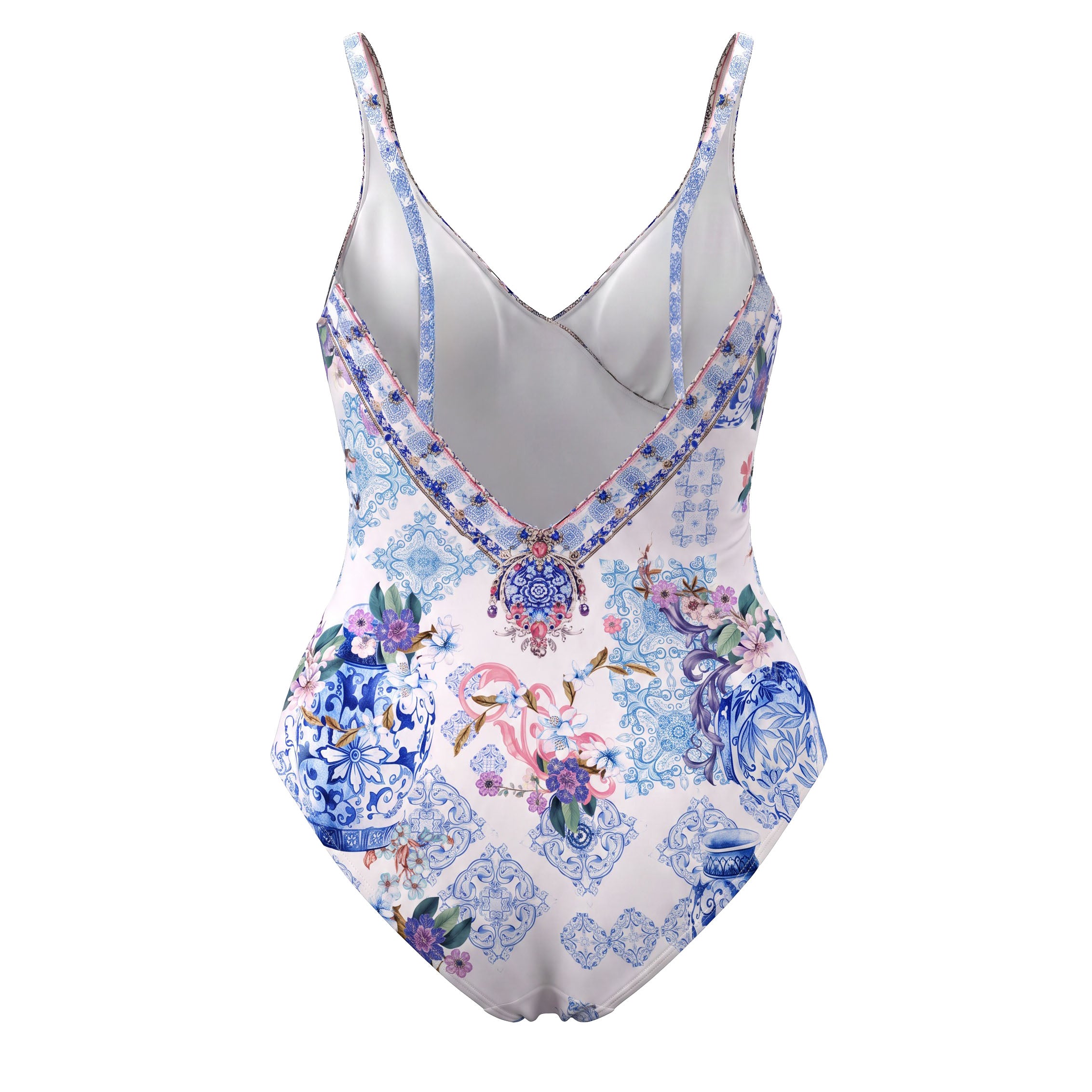 CAMILLA PAINT ME POSITANO WRAP TIE ONE PIECE SWIMSUIT - SIZE XS