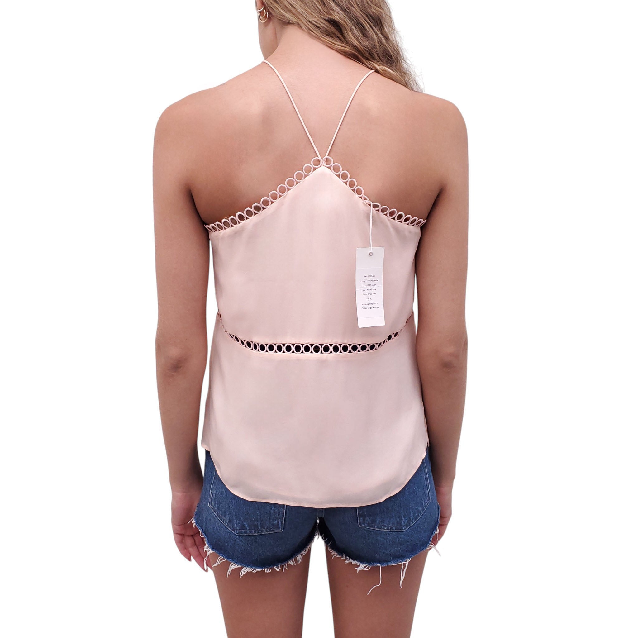 CAMI NYC BABY PINK HALTER TOP - SIZE XS