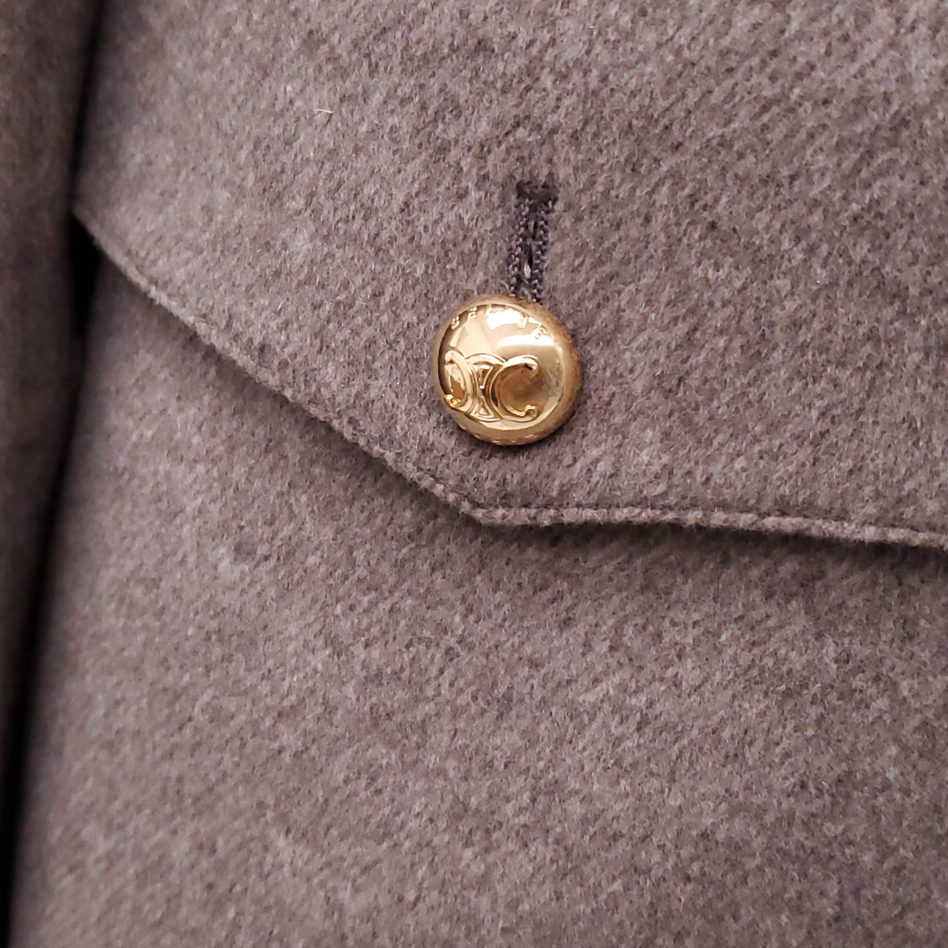 CELINE 2023 CASHMERE JACKET WITH TRIOMPHE LOGO BUTTONS - SIZE 36
