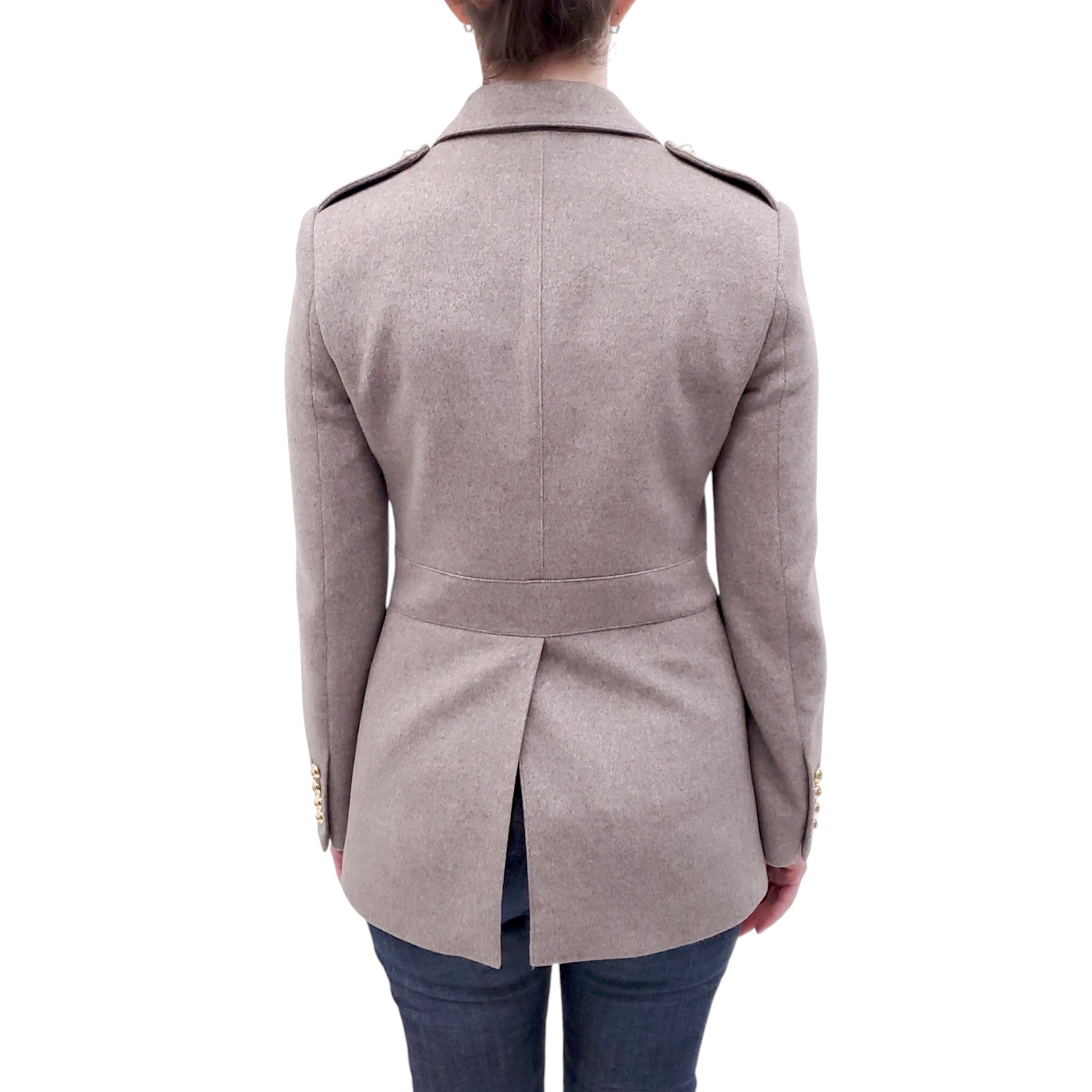 CELINE 2023 CASHMERE JACKET WITH TRIOMPHE LOGO BUTTONS - SIZE 36