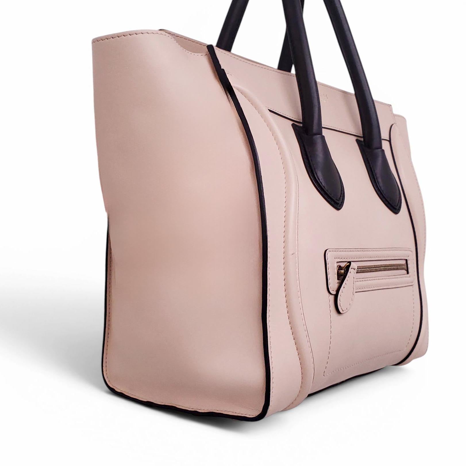 CELINE BLACK-LINED NUDE LUGGAGE BAG