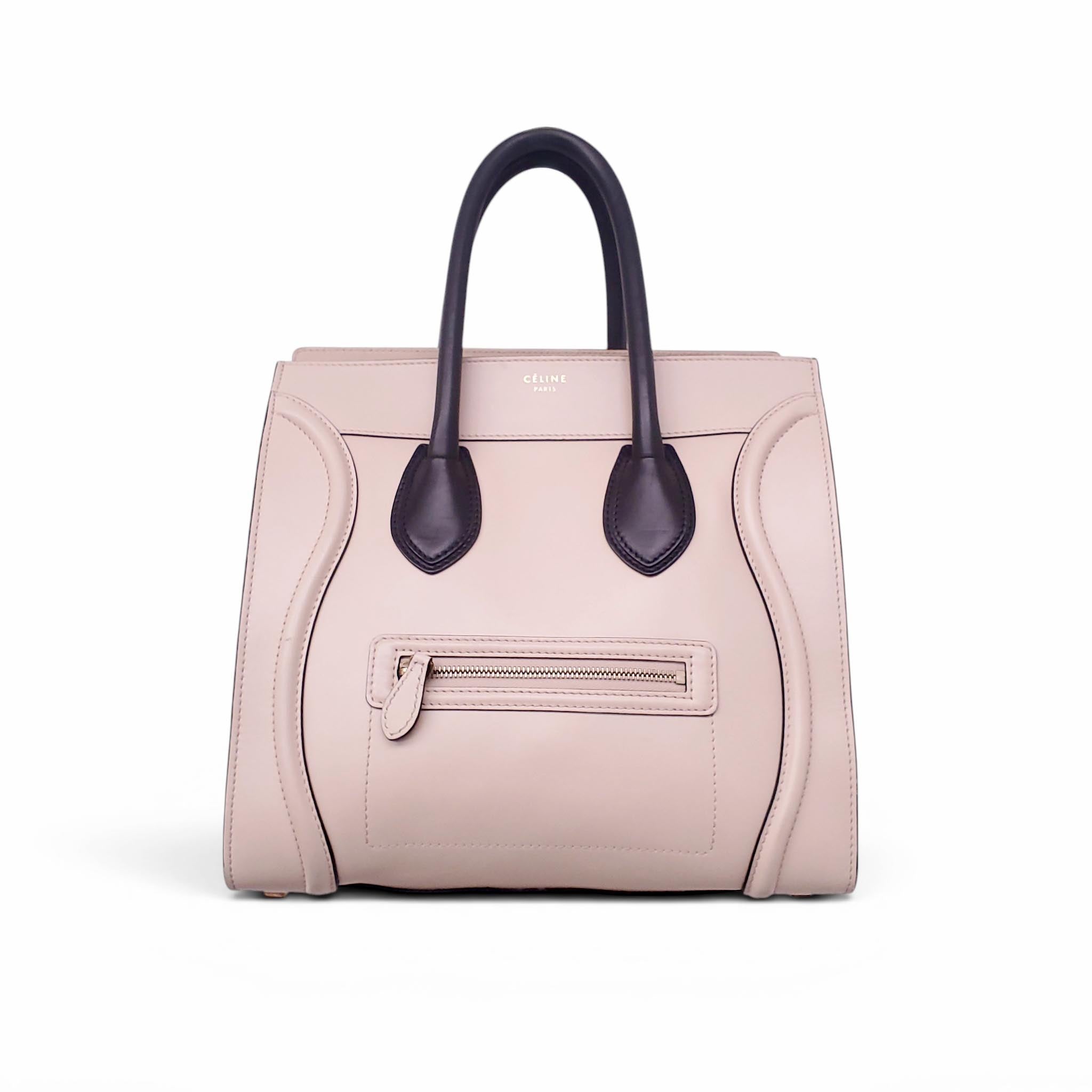 CELINE BLACK-LINED NUDE LUGGAGE BAG