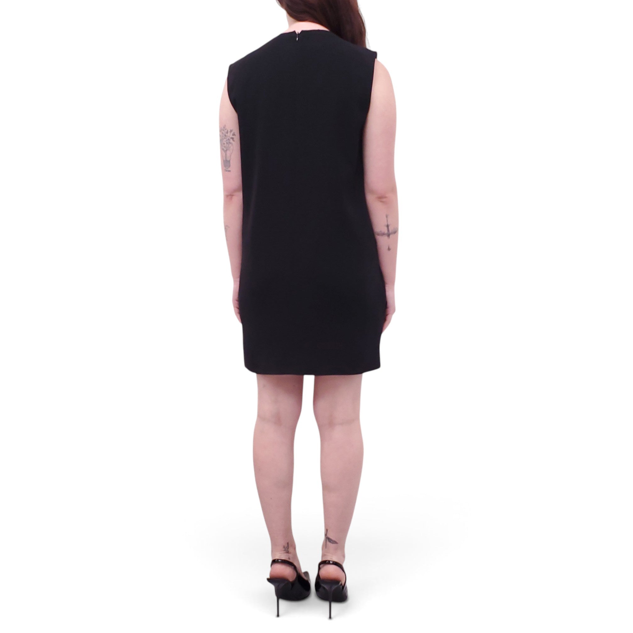CELINE BLACK DRAPED DRESS - SIZE 38