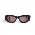 CELINE BROWN TORTOISE SHELL LOGO SUNGLASSES