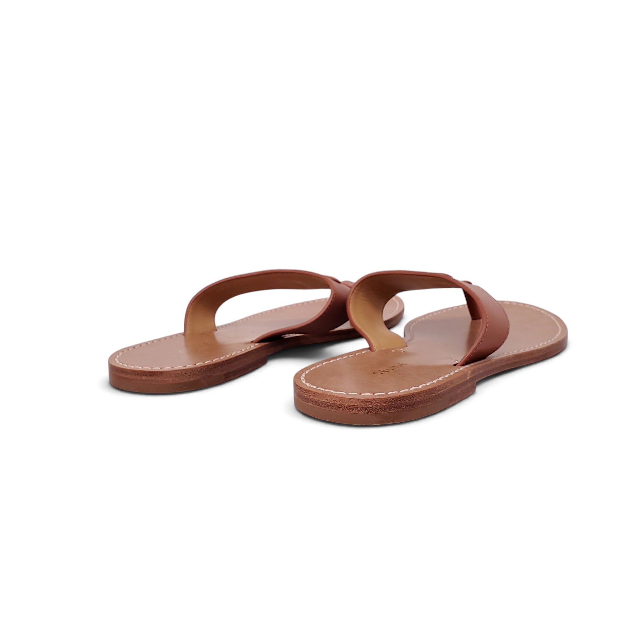 CELINE BROWN TRIOMPHE SANDAL - SIZE 37.5