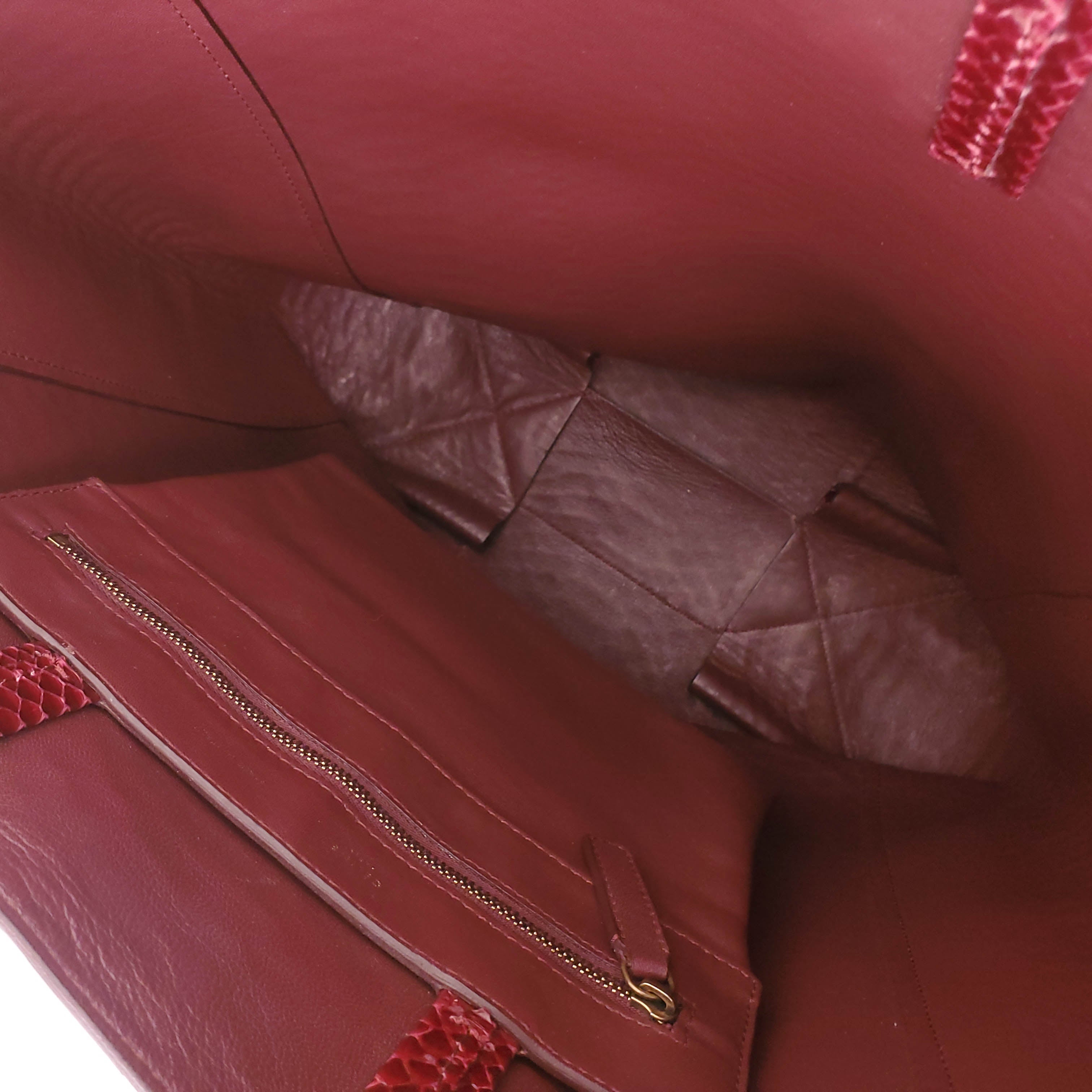 CELINE BURGUNDY PYTHON TOTE