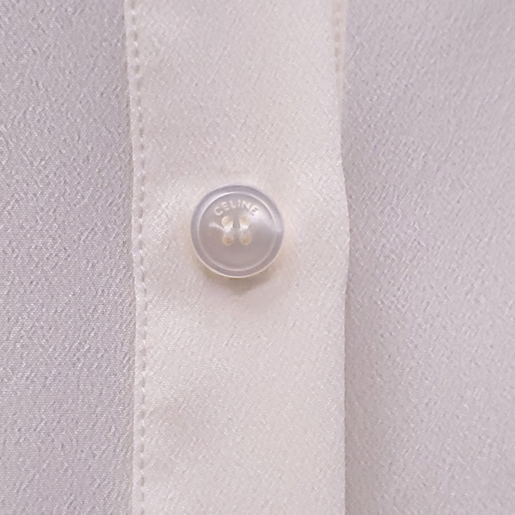CELINE CREAM SILK BLOUSE WITH TIE DETAIL - SIZE 34