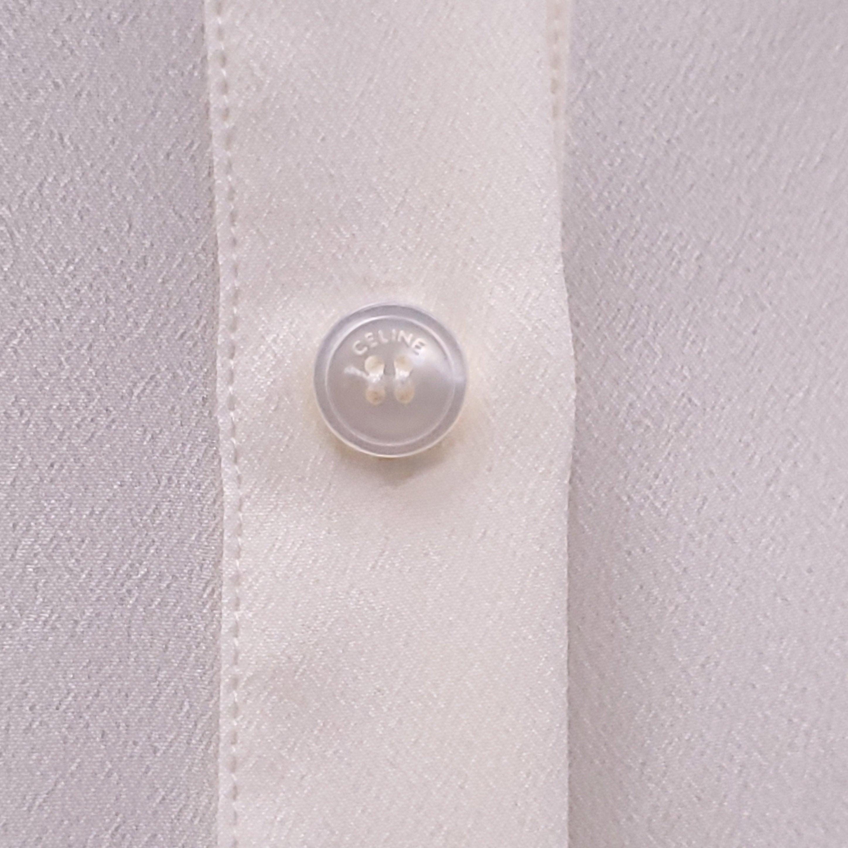 CELINE CREAM SILK BLOUSE WITH TIE DETAIL - SIZE 34