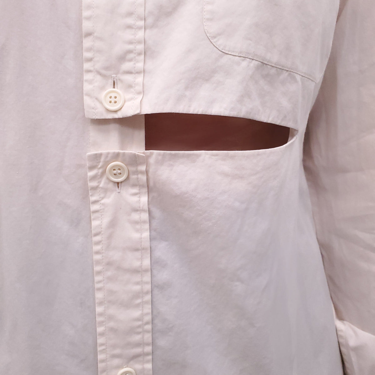 CELINE CUTOUT DETAIL BUTTON UP SHIRT - SIZE 38