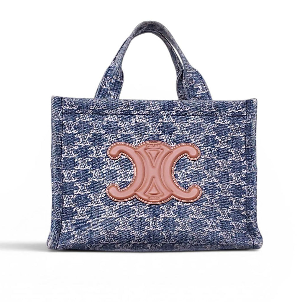 CELINE DENIM TRIOMPHE LOGO TOTE