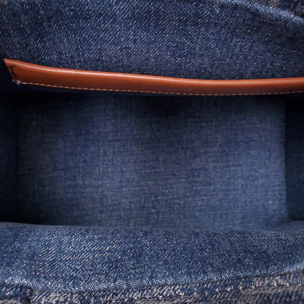 CELINE DENIM TRIOMPHE LOGO TOTE