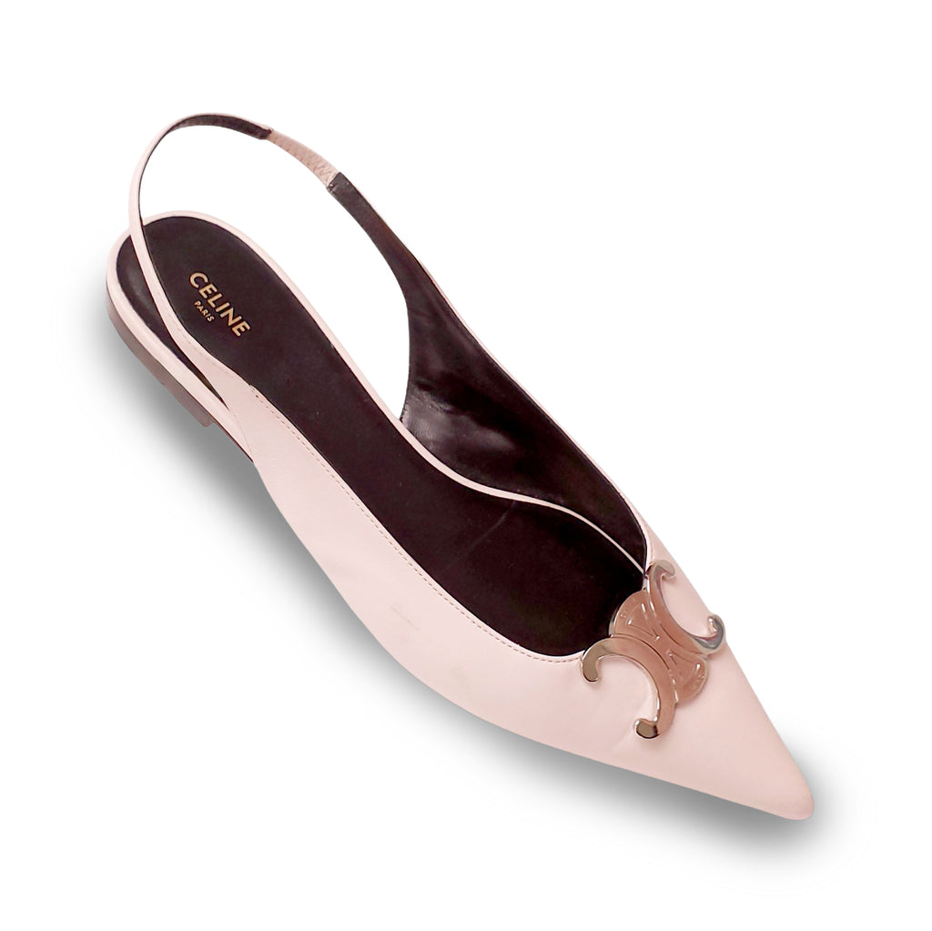 CELINE PINK FLATS WITH LOGO - SIZE 40