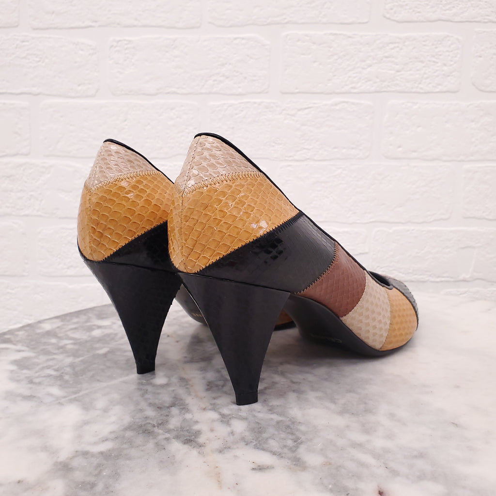 CELINE PYTHON HEELS - SIZE 37.5