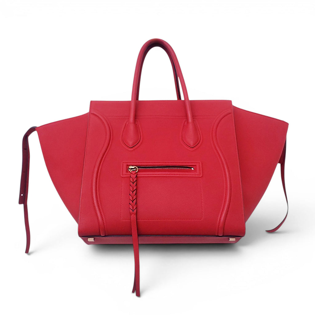 CELINE RED LUGGAGE BAG