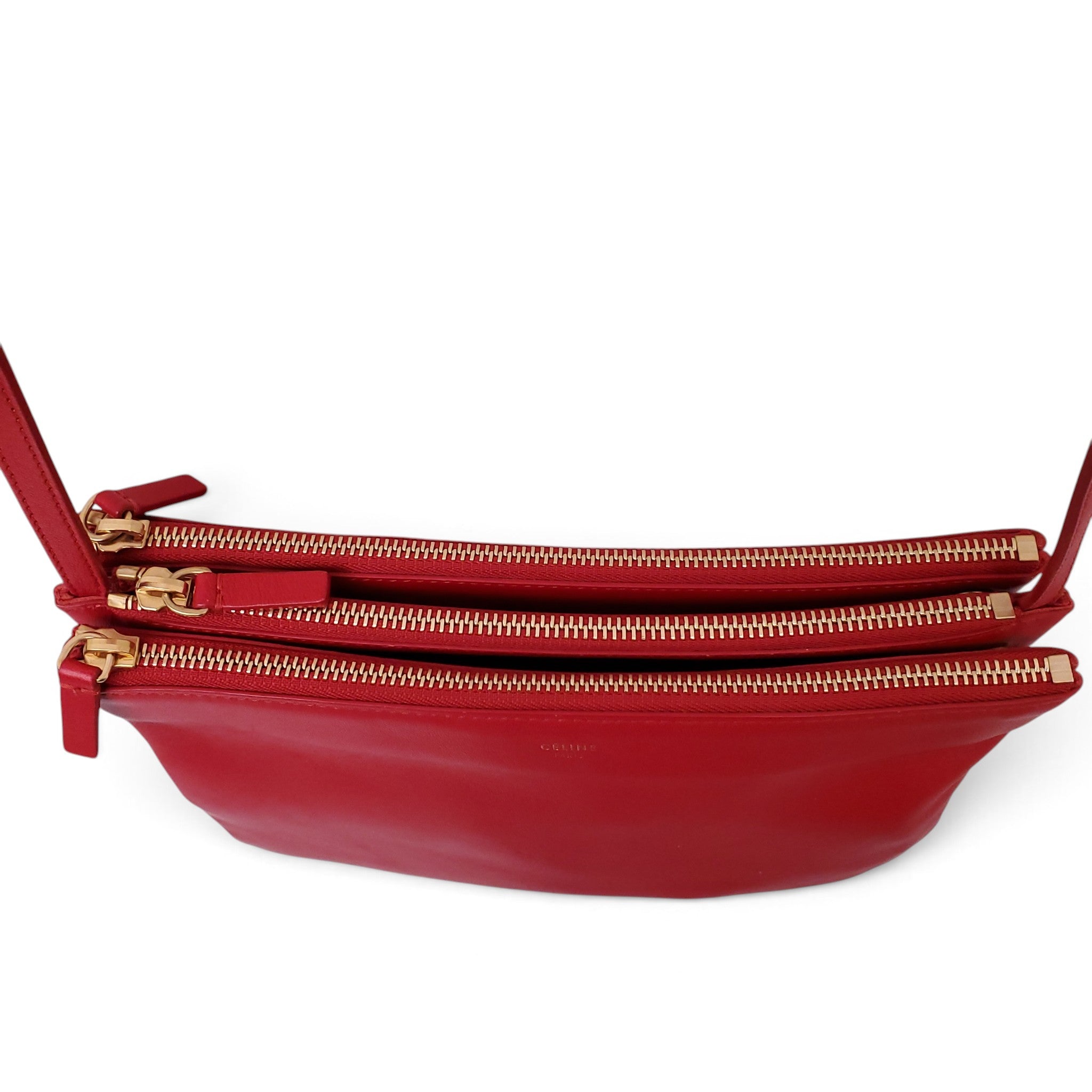 CELINE RED TRIO CROSSBODY BAG