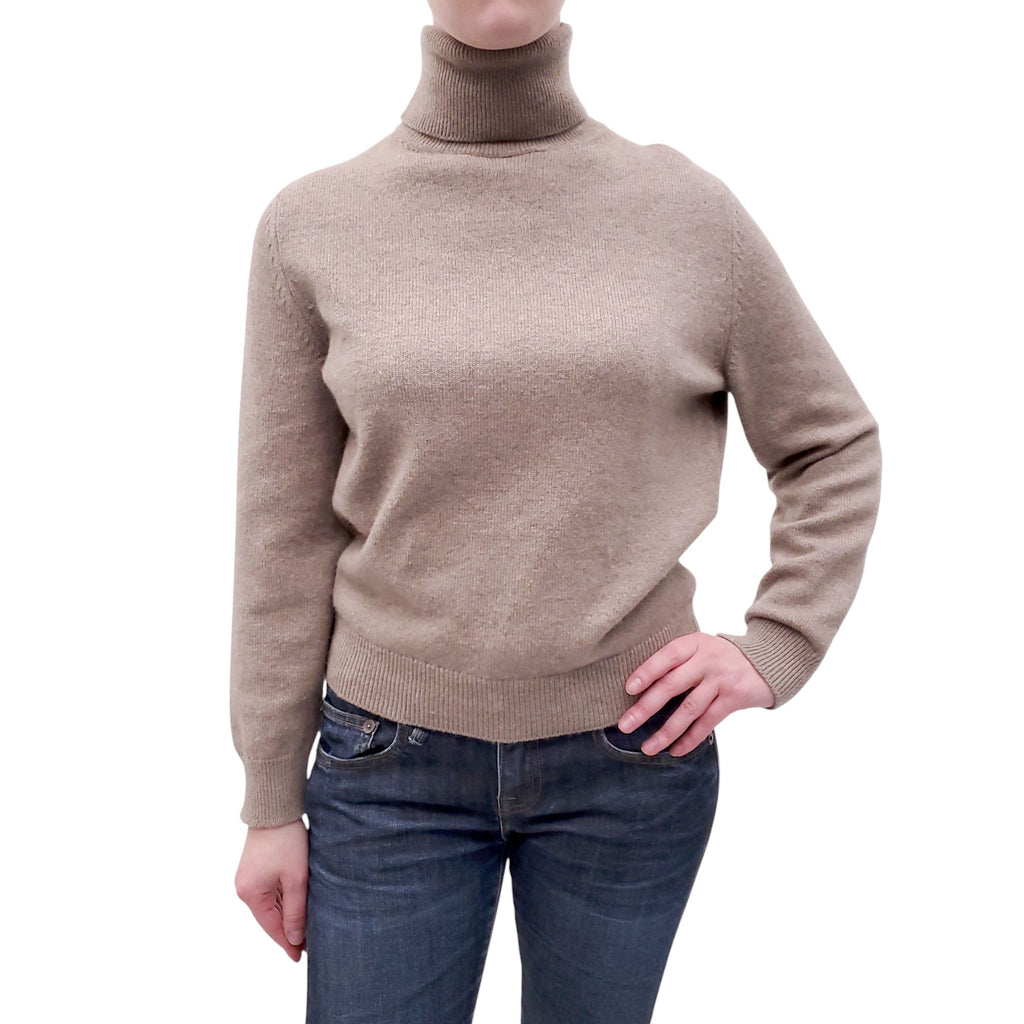 CELINE TAUPE CASHMERE TURTLENECK SWEATER - SIZE XS
