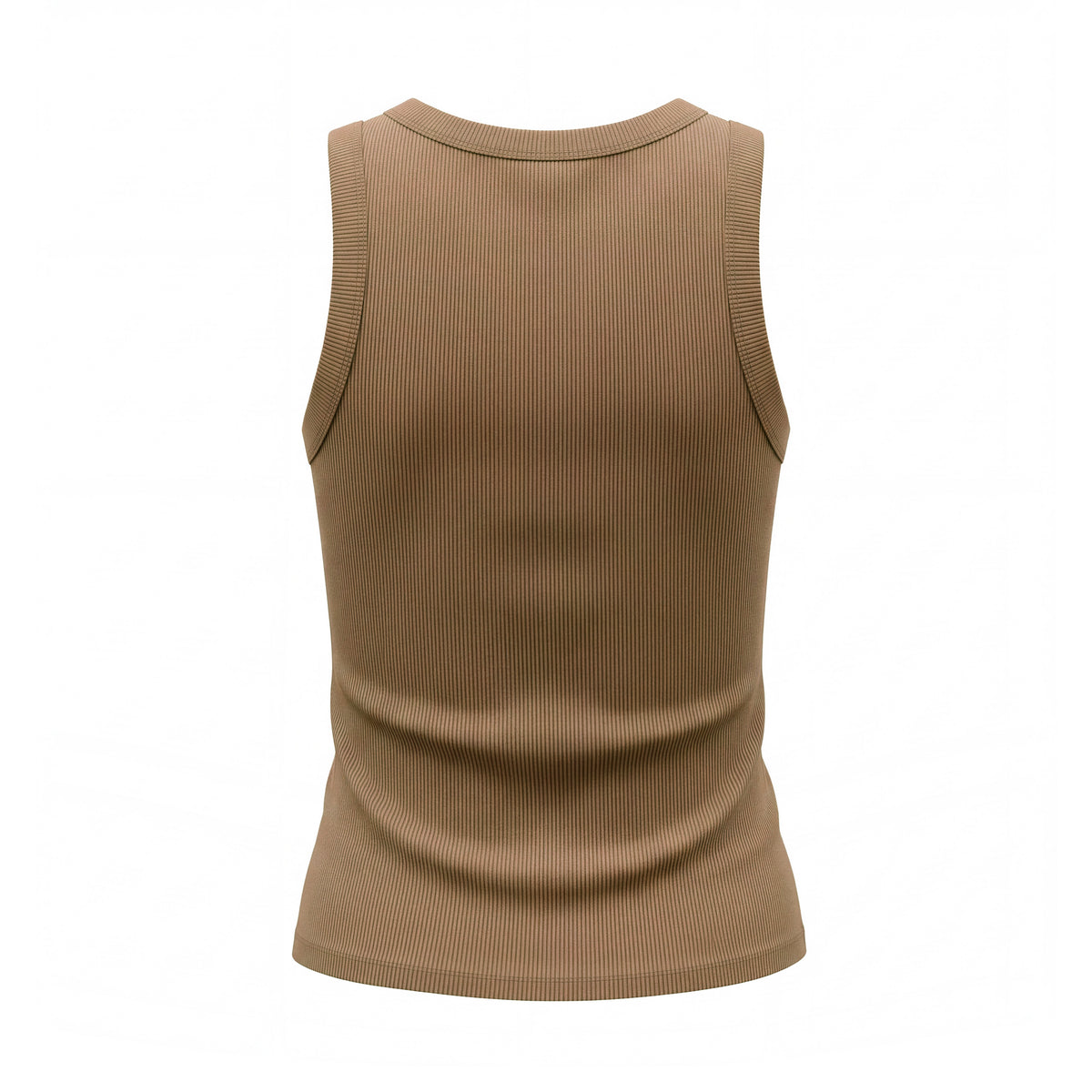 CELINE TRIOMPHE BROWN TANK TOP IN RIBBED COTTON - SIZE S