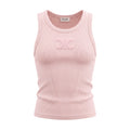 CELINE TRIOMPHE LIGHT PINK TANK TOP IN RIBBED COTTON - SIZE XS
