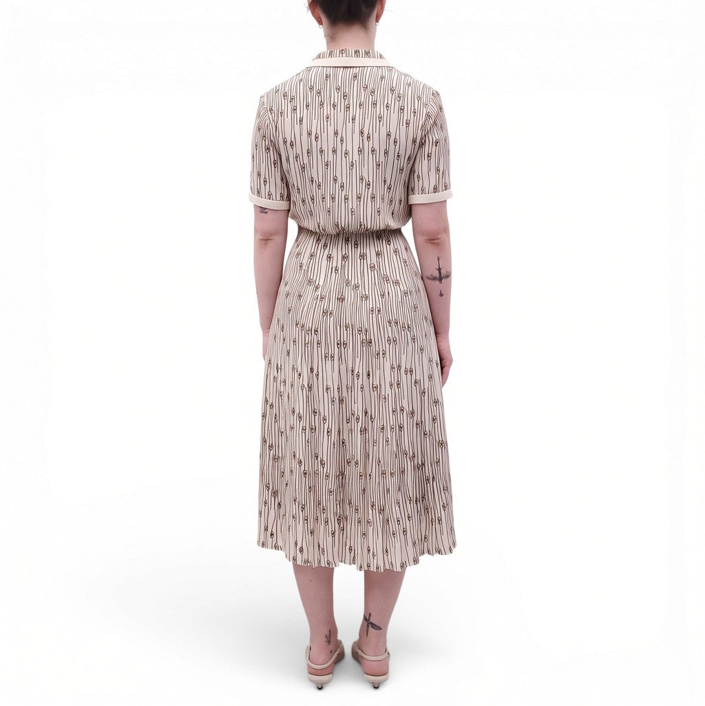 CELINE TRIOMPHE LOGO SILK DRESS - SIZE 34