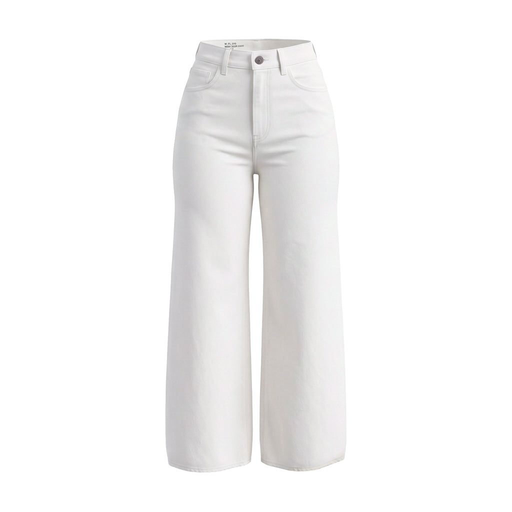 CELINE WHITE WIDE-LEG JEANS - SIZE 25