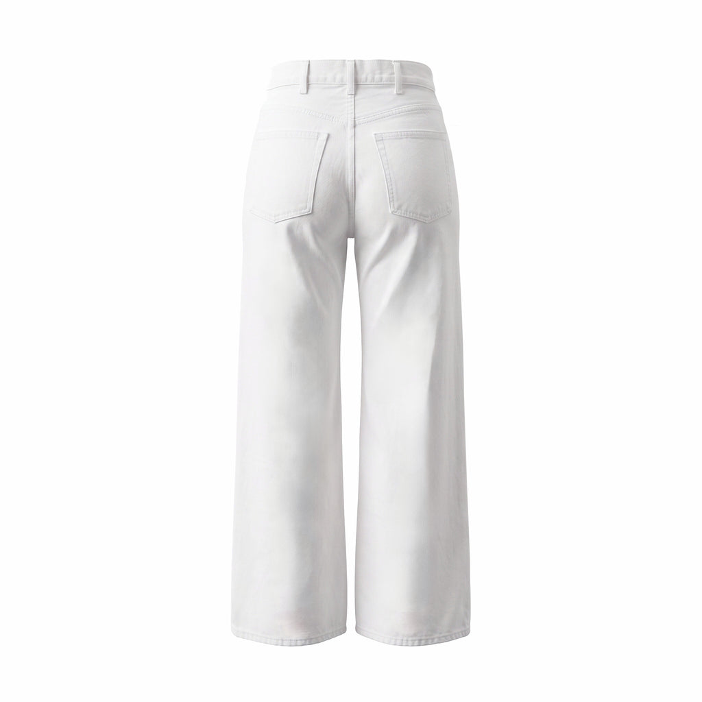 CELINE WHITE WIDE-LEG JEANS - SIZE 25