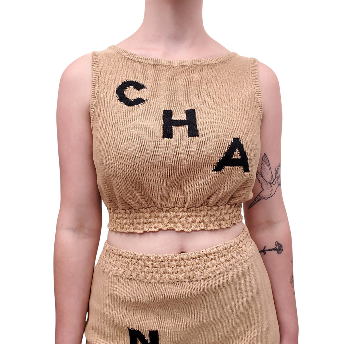 CHANEL 2019 RUNWAY LOGO 2-PIECE SET - SIZE 38