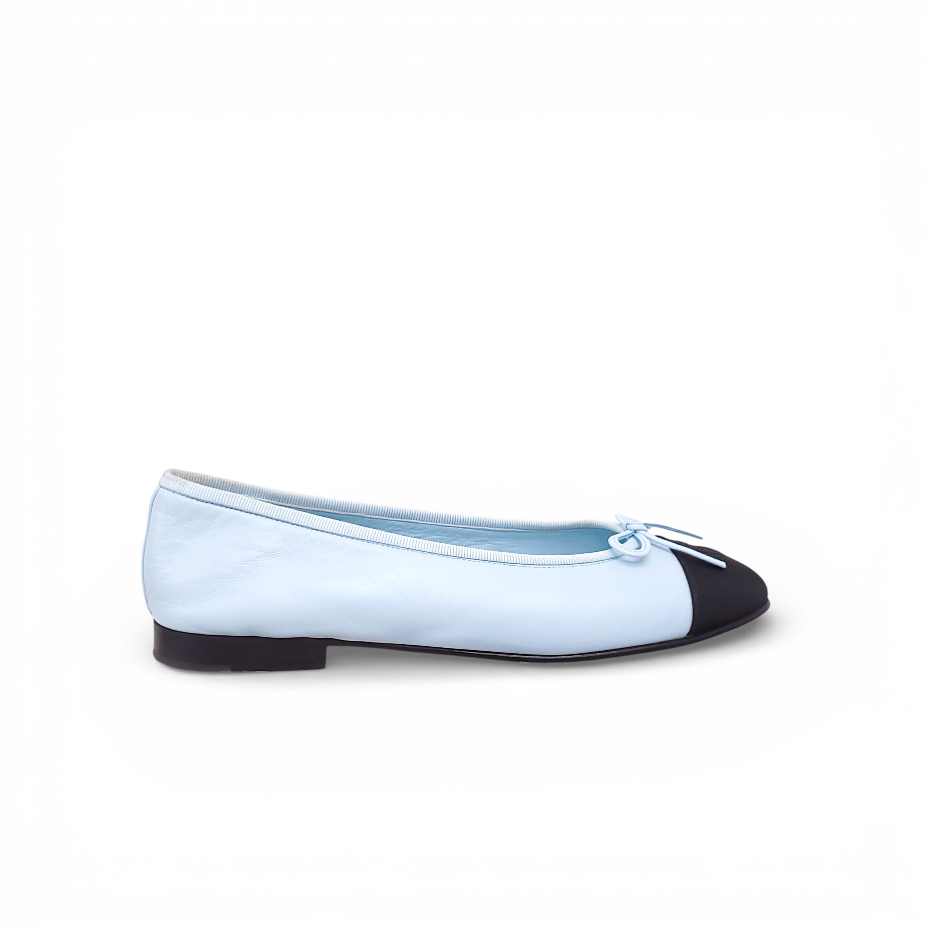 CHANEL BABY BLUE BALLERINA FLATS - SIZE 38