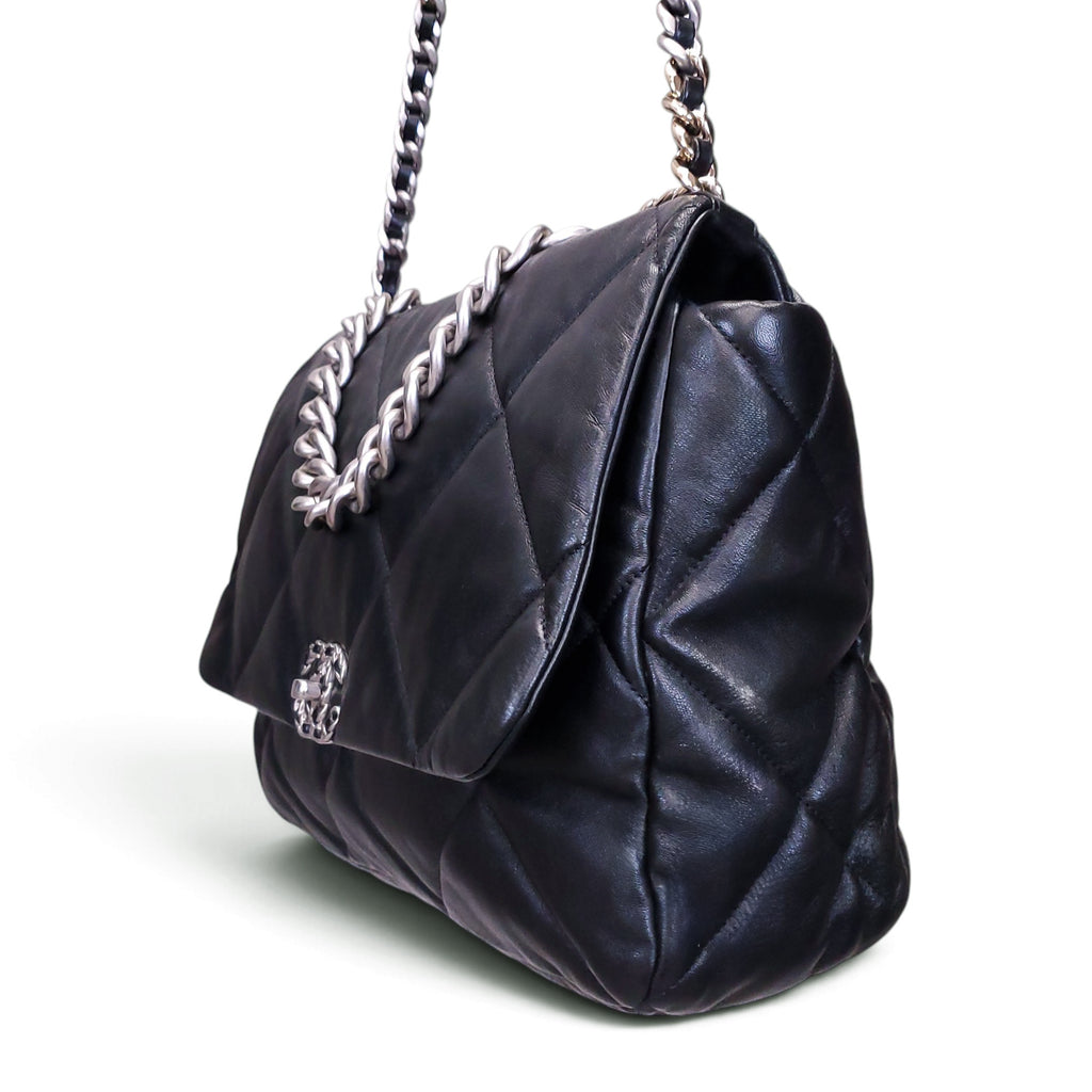 CHANEL BLACK 19 MAXI FLAP BAG